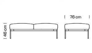 BLOOM 1205 - Contemporary style upholstered fabric day bed by Et al. - view 3